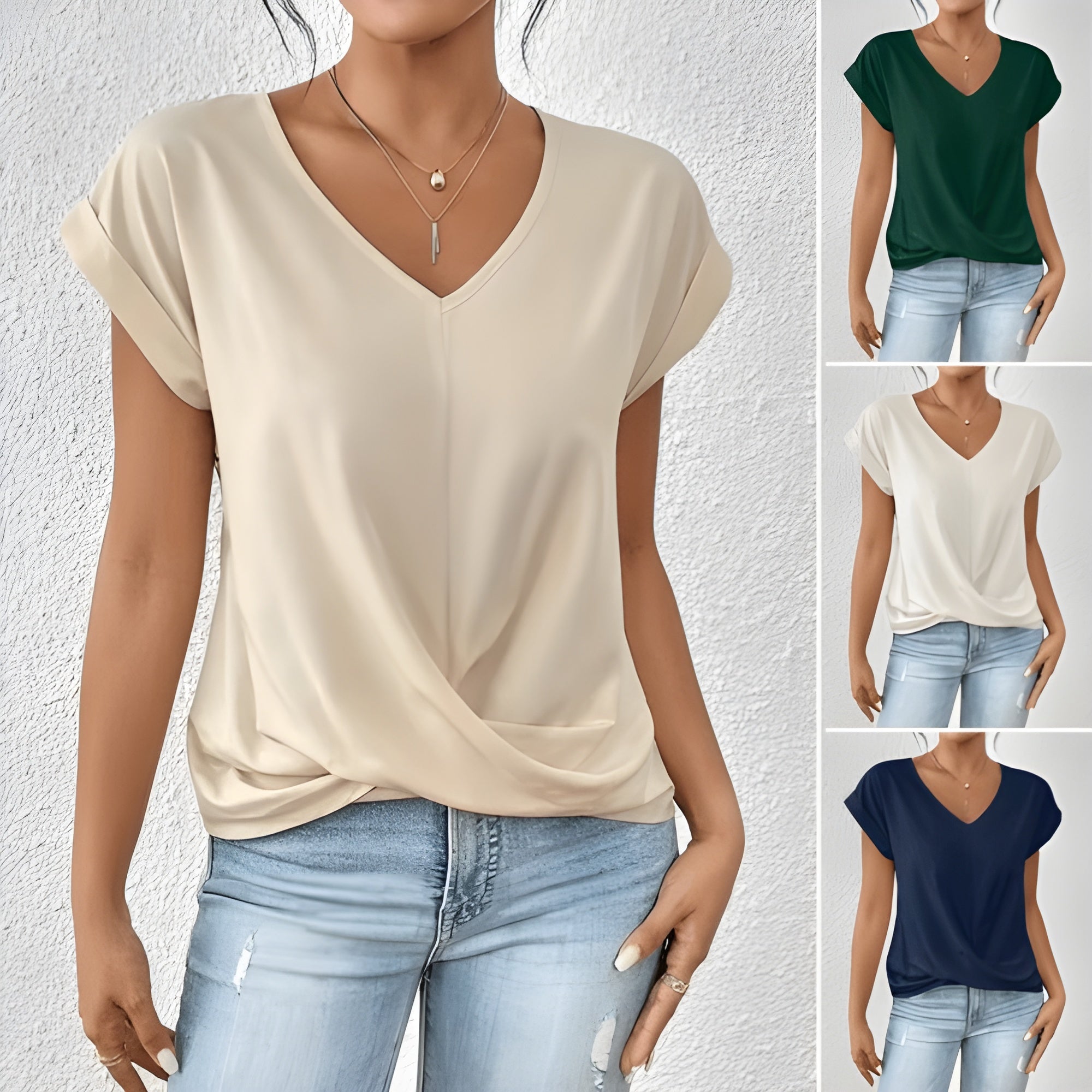 Kimberly Benn | Twist Front V-Neck Top