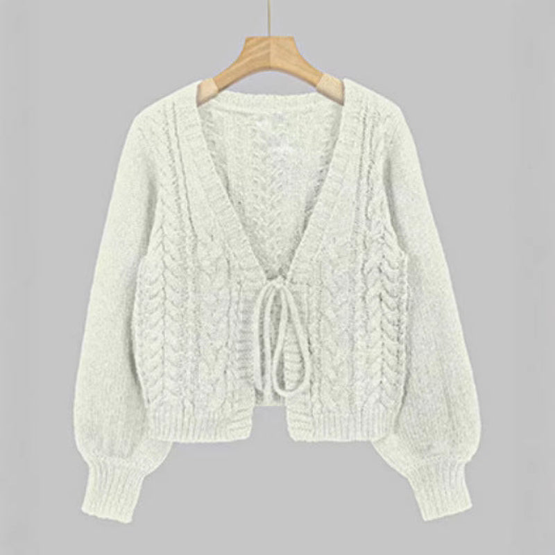Kimberly Benn | Cozy Vintage Chunky Tie-Front Long Sleeve Cardigan