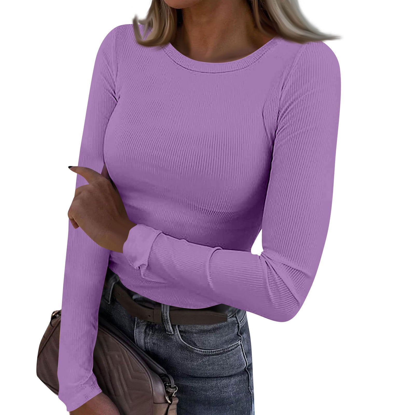 Kimberly Benn | Casual Summer Crewneck Rib Fit Top