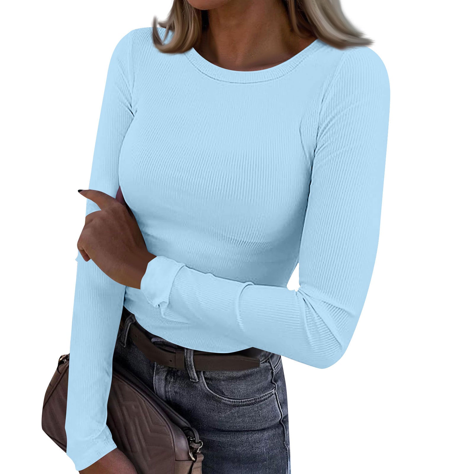 Kimberly Benn | Casual Summer Crewneck Rib Fit Top
