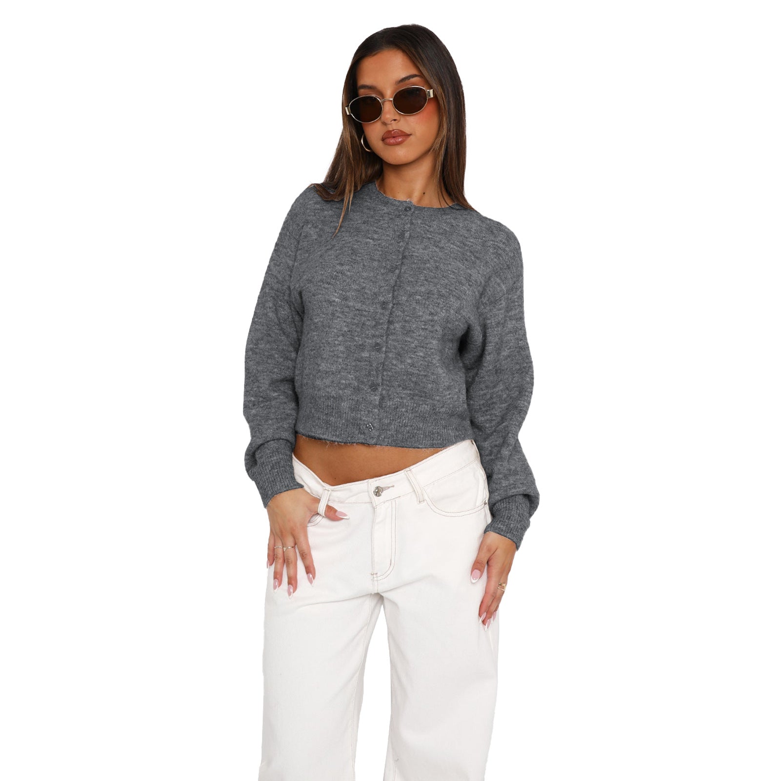 Kimberly Benn | Casual Cropped Long Sleeve Cardigan