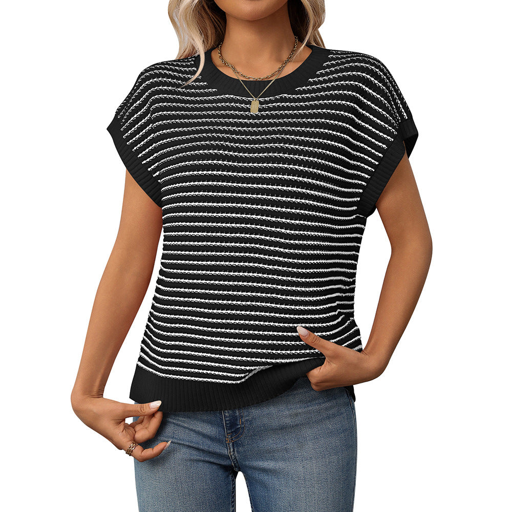 Kimberly Benn | Casual Striped Round-Neck Sweater