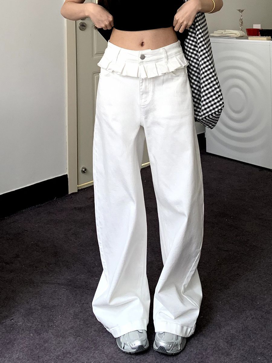 Kimberly Benn | Elegant Lace-Trimmed Wide-Leg Jeans