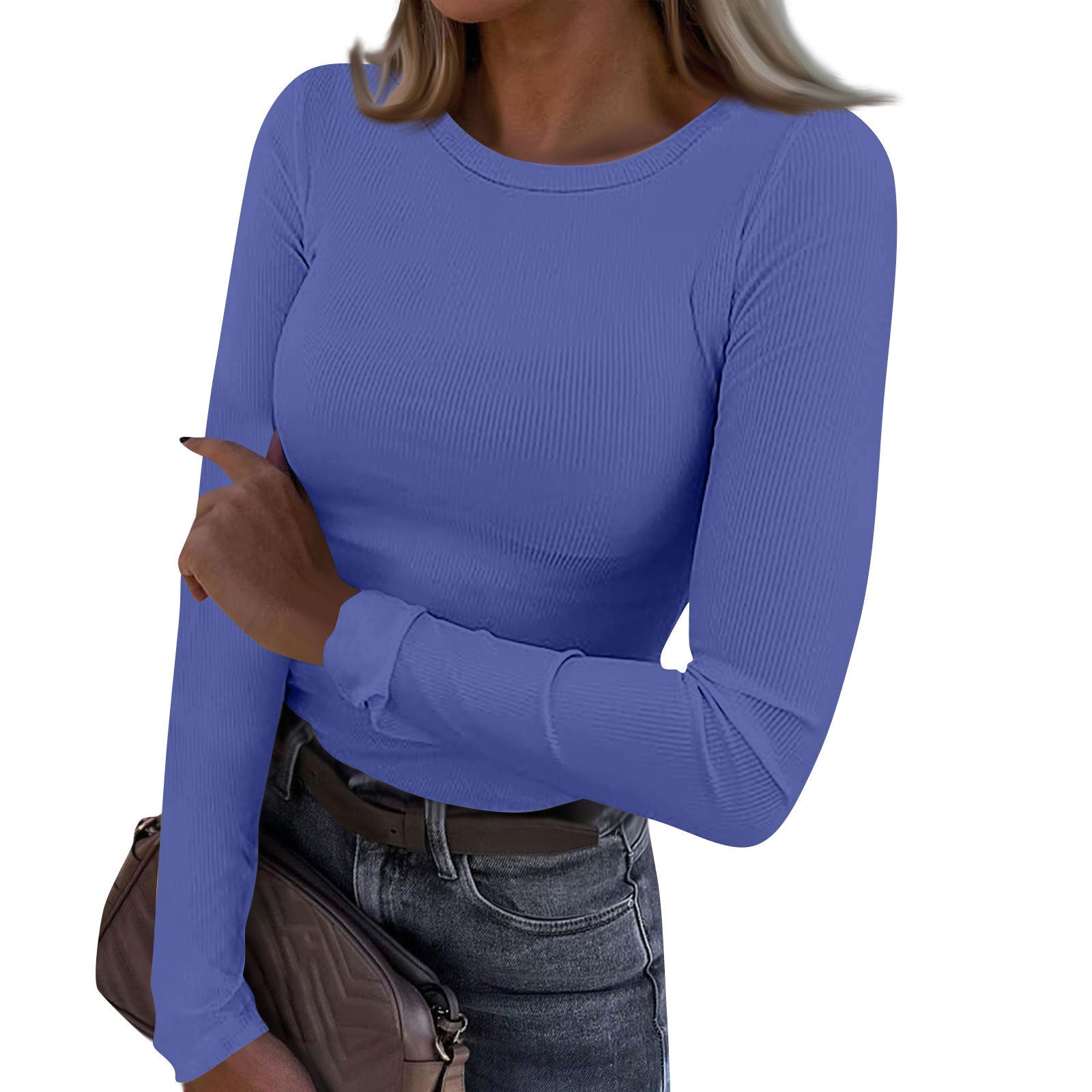 Kimberly Benn | Casual Summer Crewneck Rib Fit Top