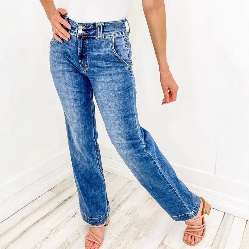 Kimberly Benn | Comfy Double Down Wide Leg Jeans