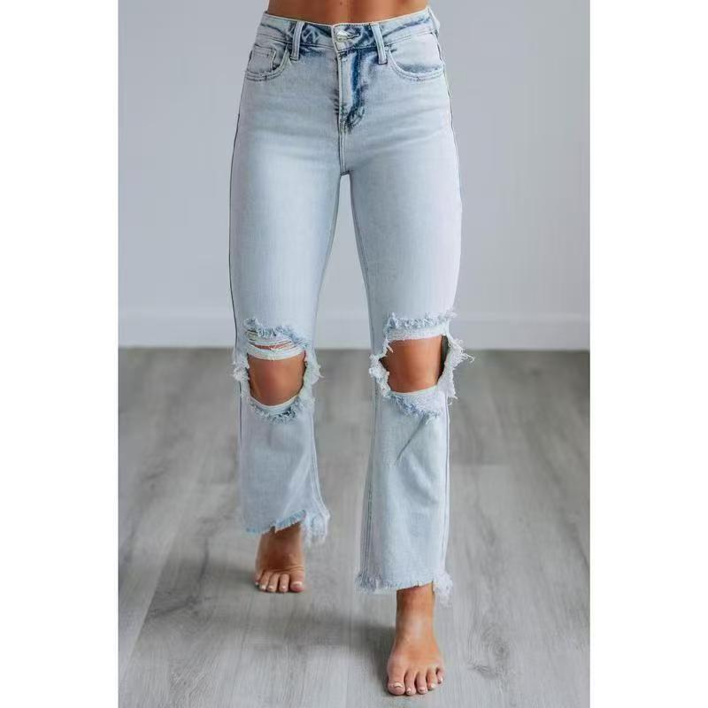Kimberly Benn | Casual Washed Slim-Fit Ripped Jeans