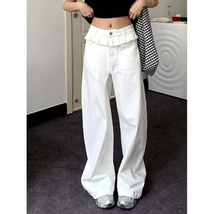 Kimberly Benn | Elegant Lace-Trimmed Wide-Leg Jeans