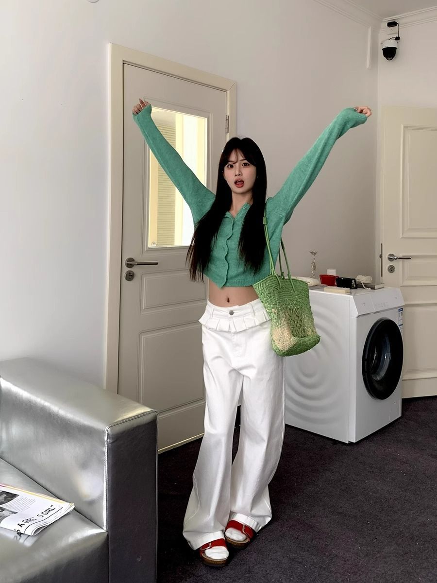 Kimberly Benn | Elegant Lace-Trimmed Wide-Leg Jeans