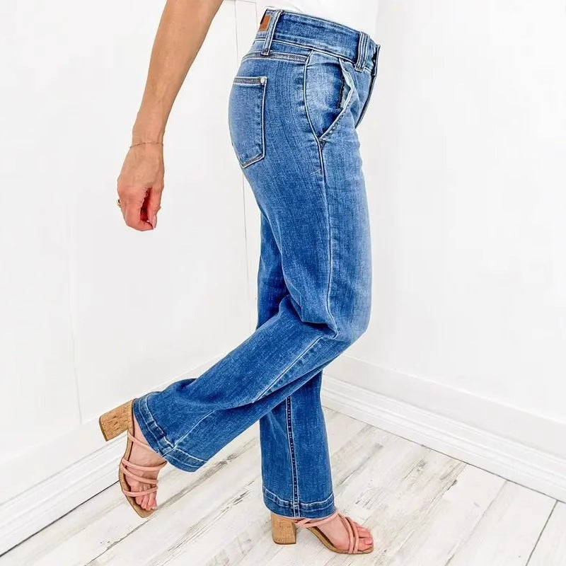 Kimberly Benn | Comfy Double Down Wide Leg Jeans
