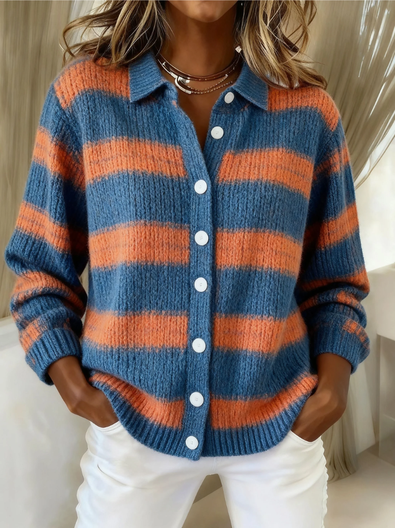 Kimberly Benn | Striped Hoodie Blouse