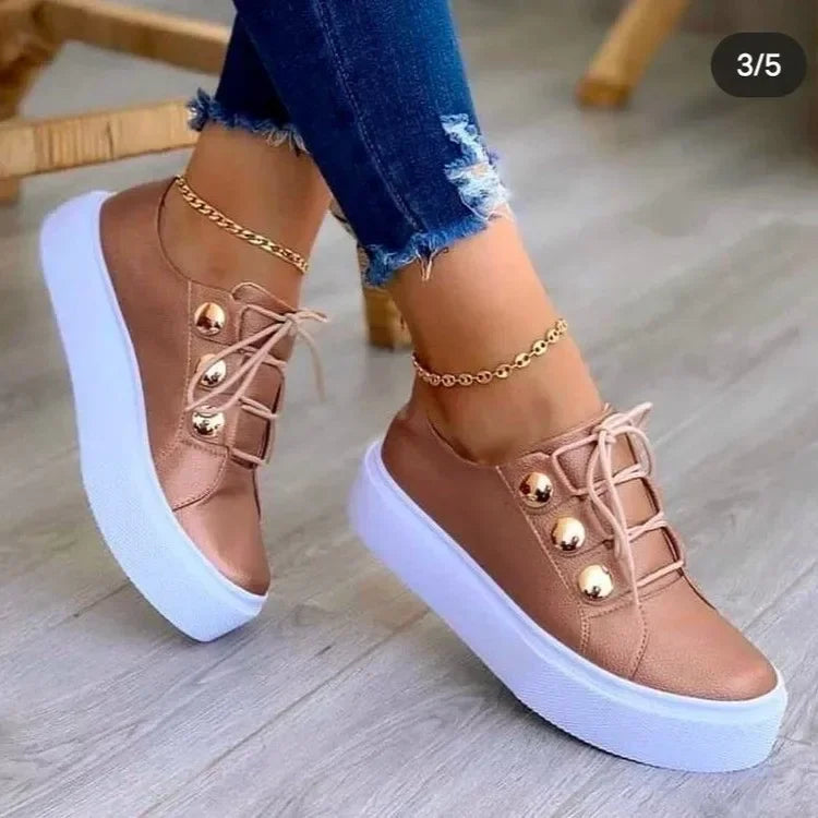 Kimberly Benn | Orthopedic Round Toe Platform Sneakers