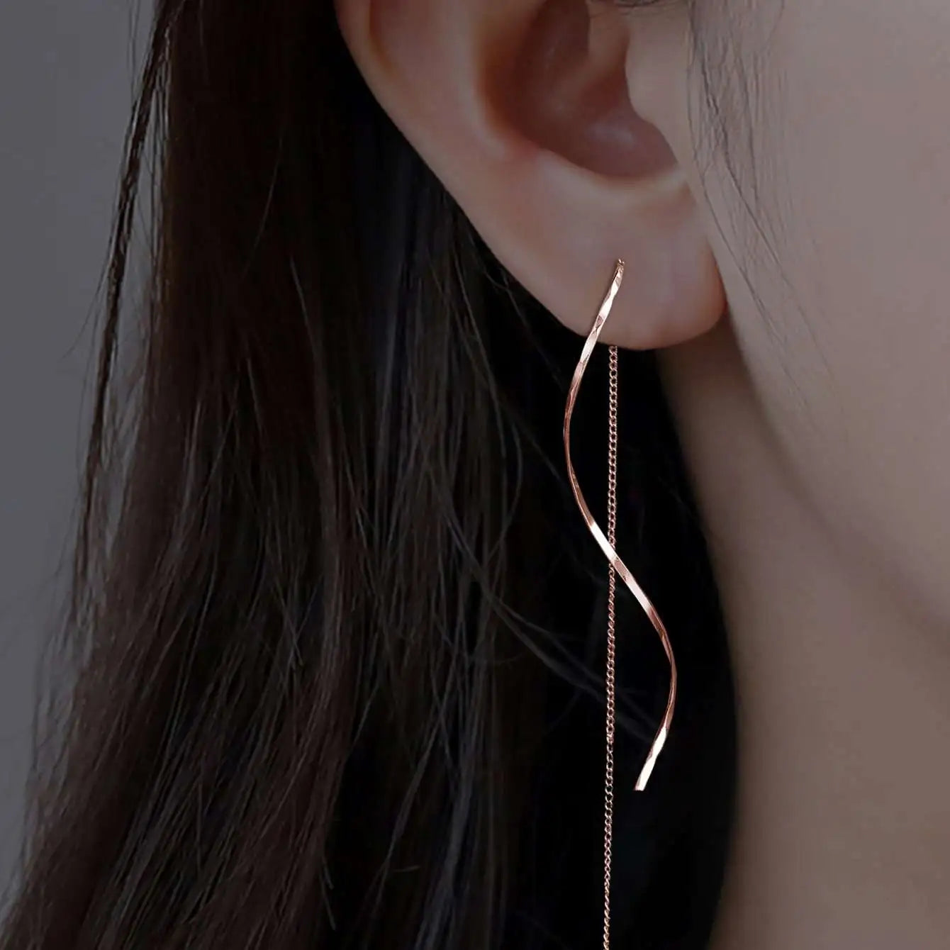 Kimberly Benn | Long Earrings in Wavy Design
