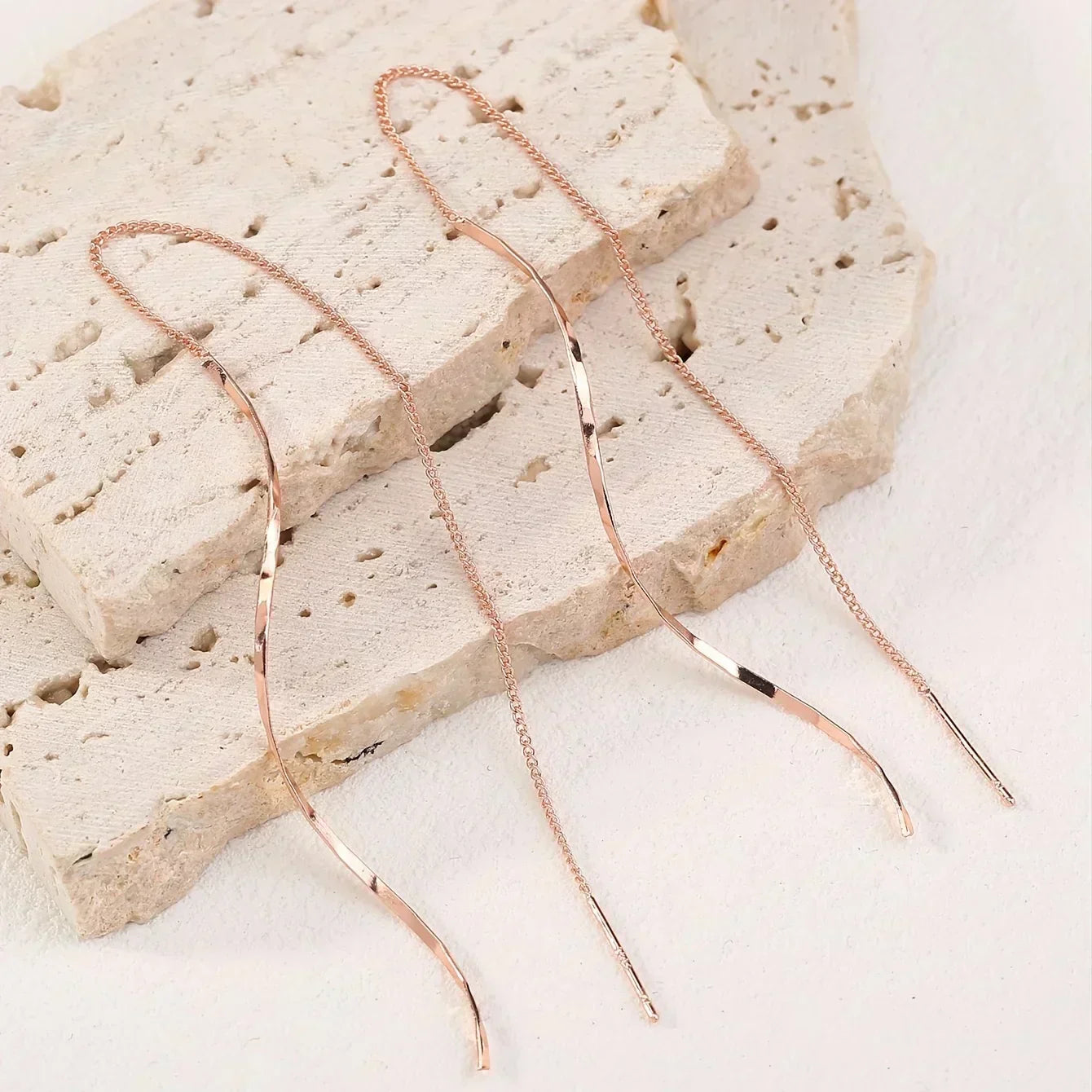 Kimberly Benn | Long Earrings in Wavy Design