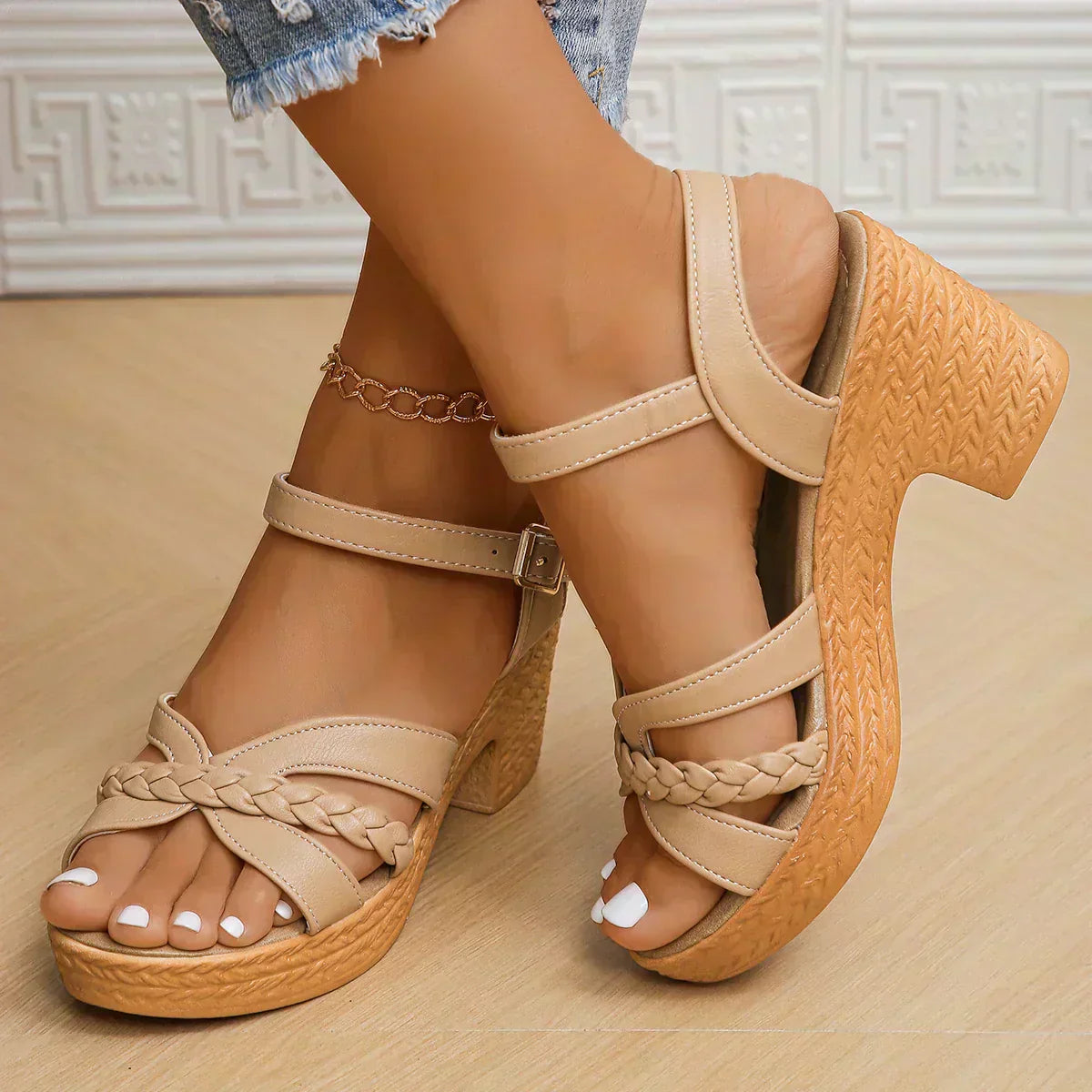 Kimberly Benn | Braided Strap Platform Sandals