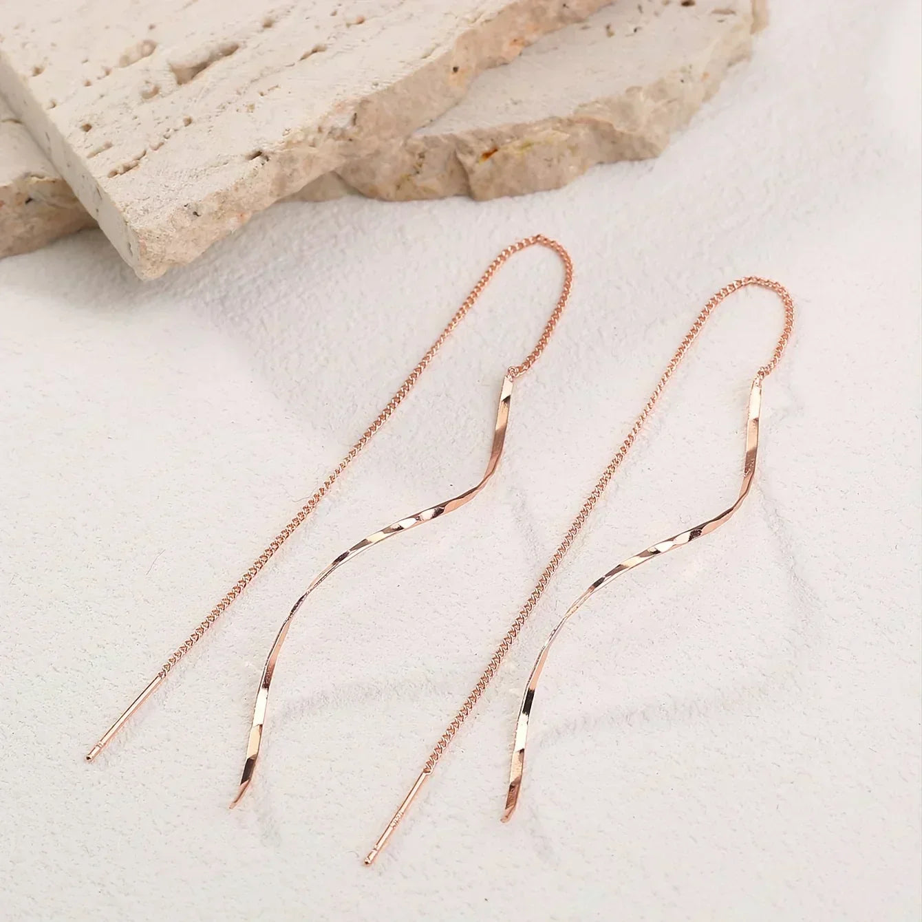 Kimberly Benn | Long Earrings in Wavy Design
