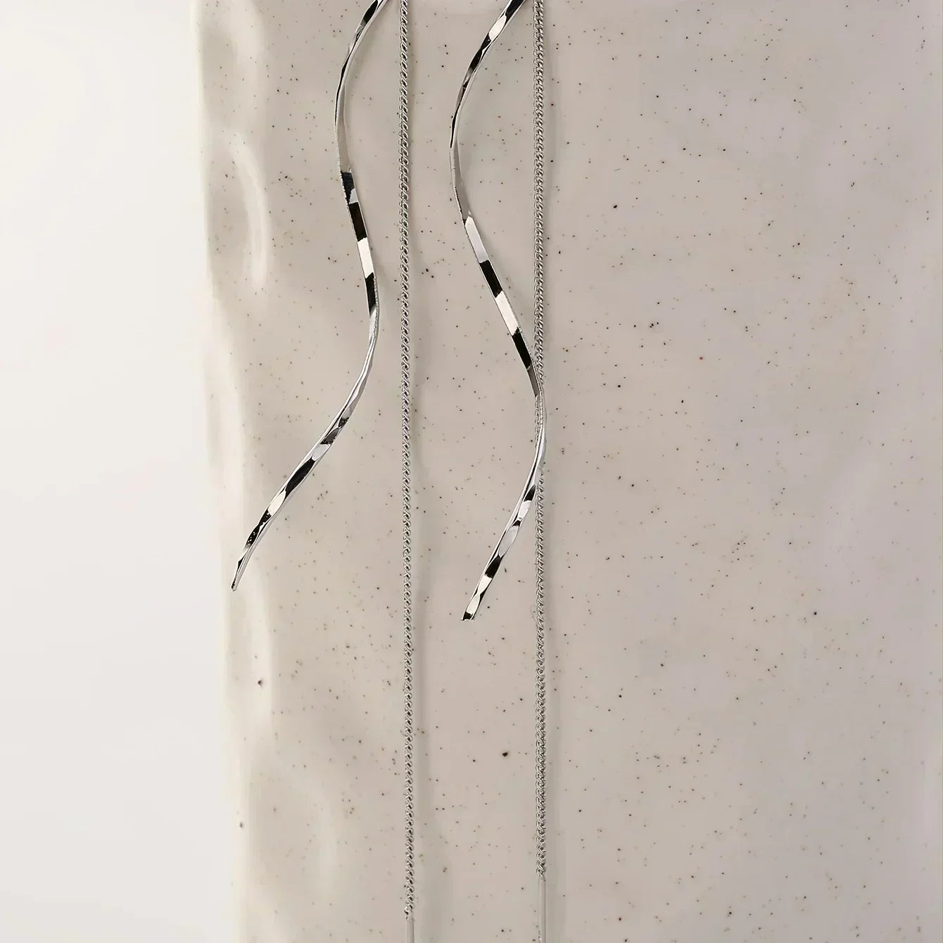 Kimberly Benn | Long Earrings in Wavy Design