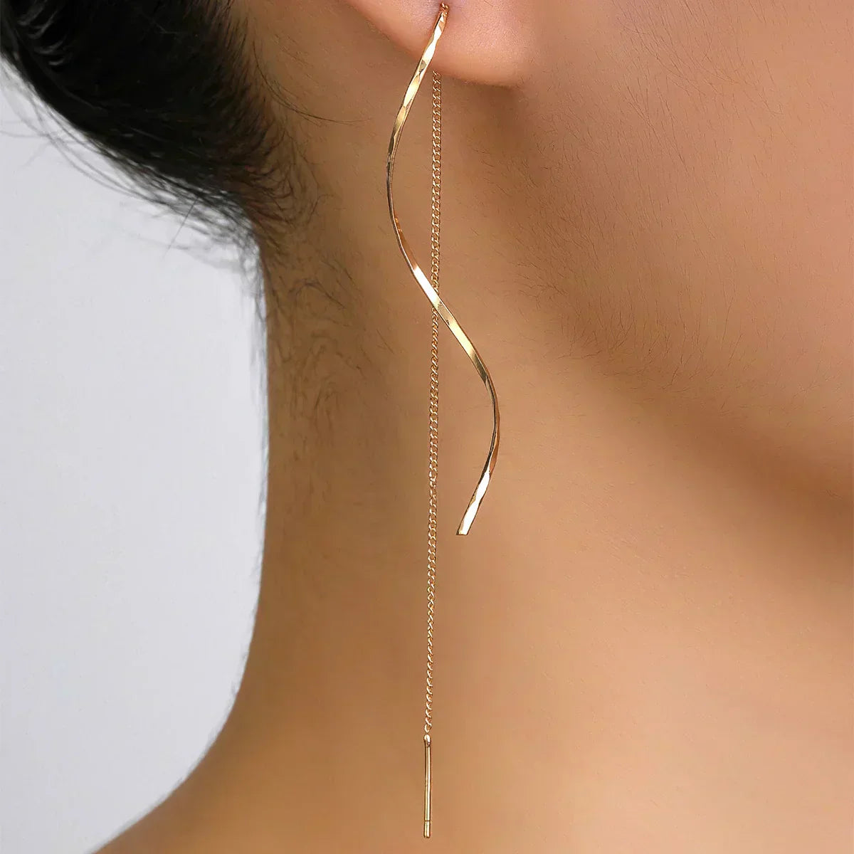 Kimberly Benn | Long Earrings in Wavy Design
