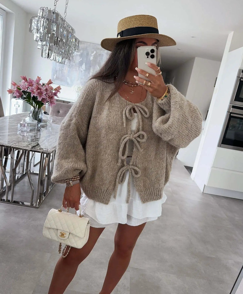 Kimberly Benn | Knitted Bow Cardigan