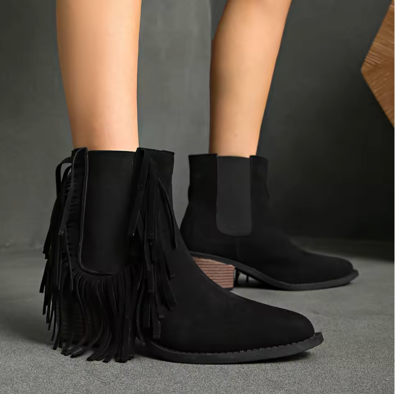 Kimberly Benn | Luxury Fringe Ankle Boots