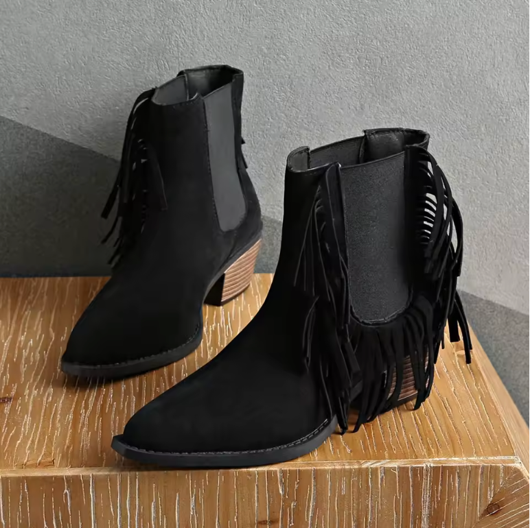 Kimberly Benn | Luxury Fringe Ankle Boots