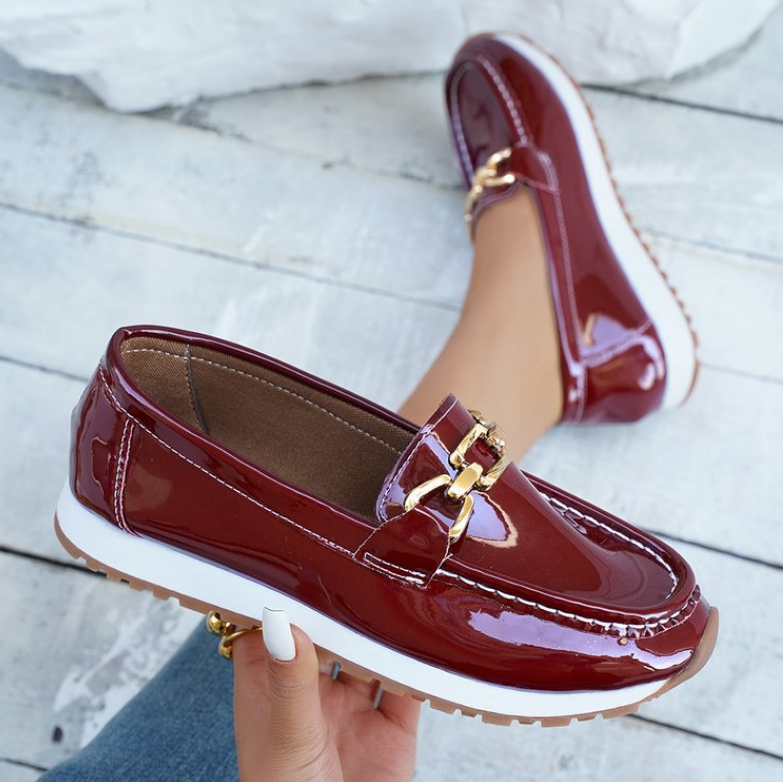 Kimberly Benn | Shiny Bordeaux Loafers