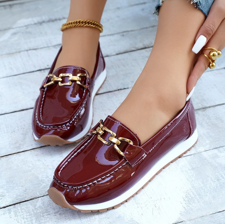 Kimberly Benn | Shiny Bordeaux Loafers