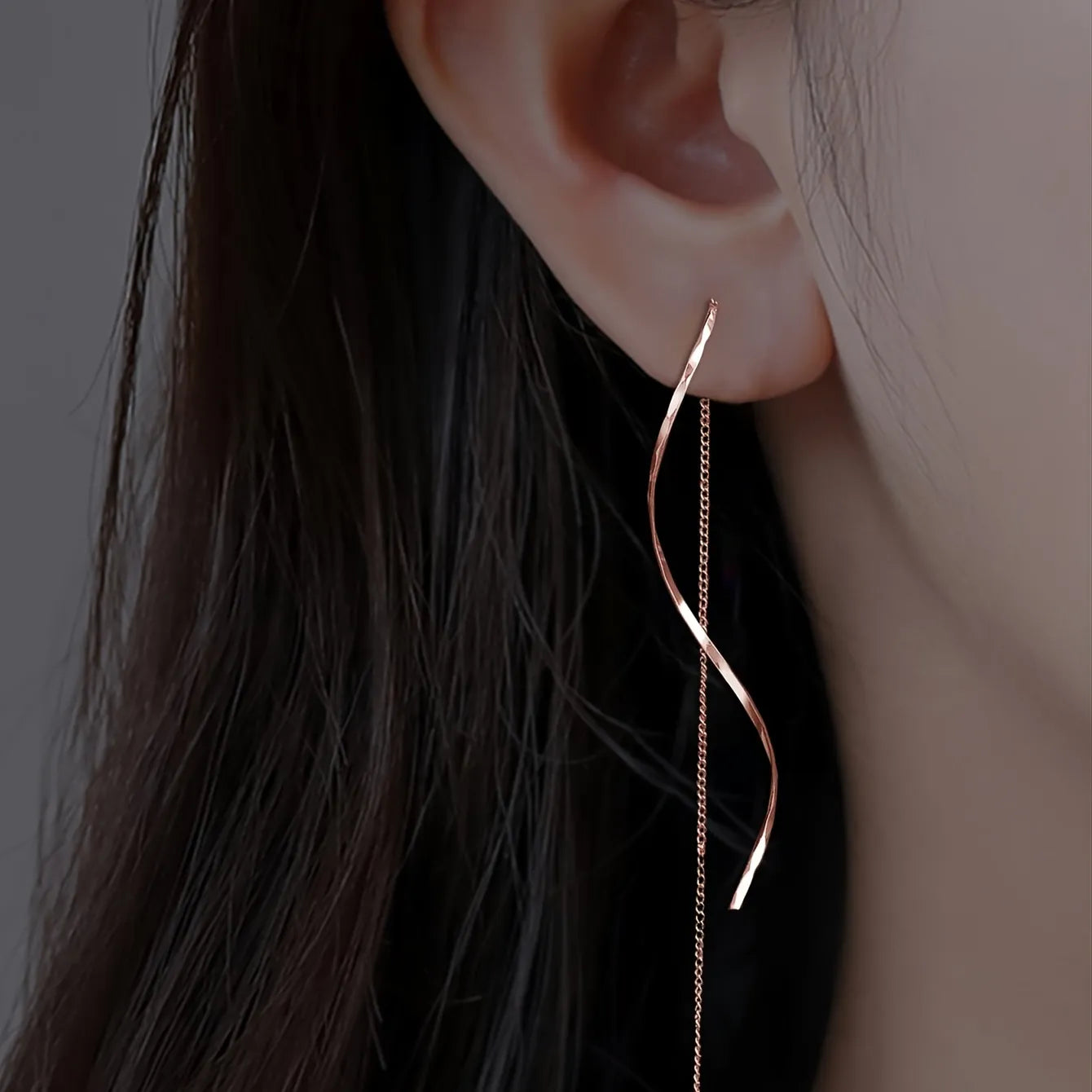 Kimberly Benn | Long Earrings in Wavy Design