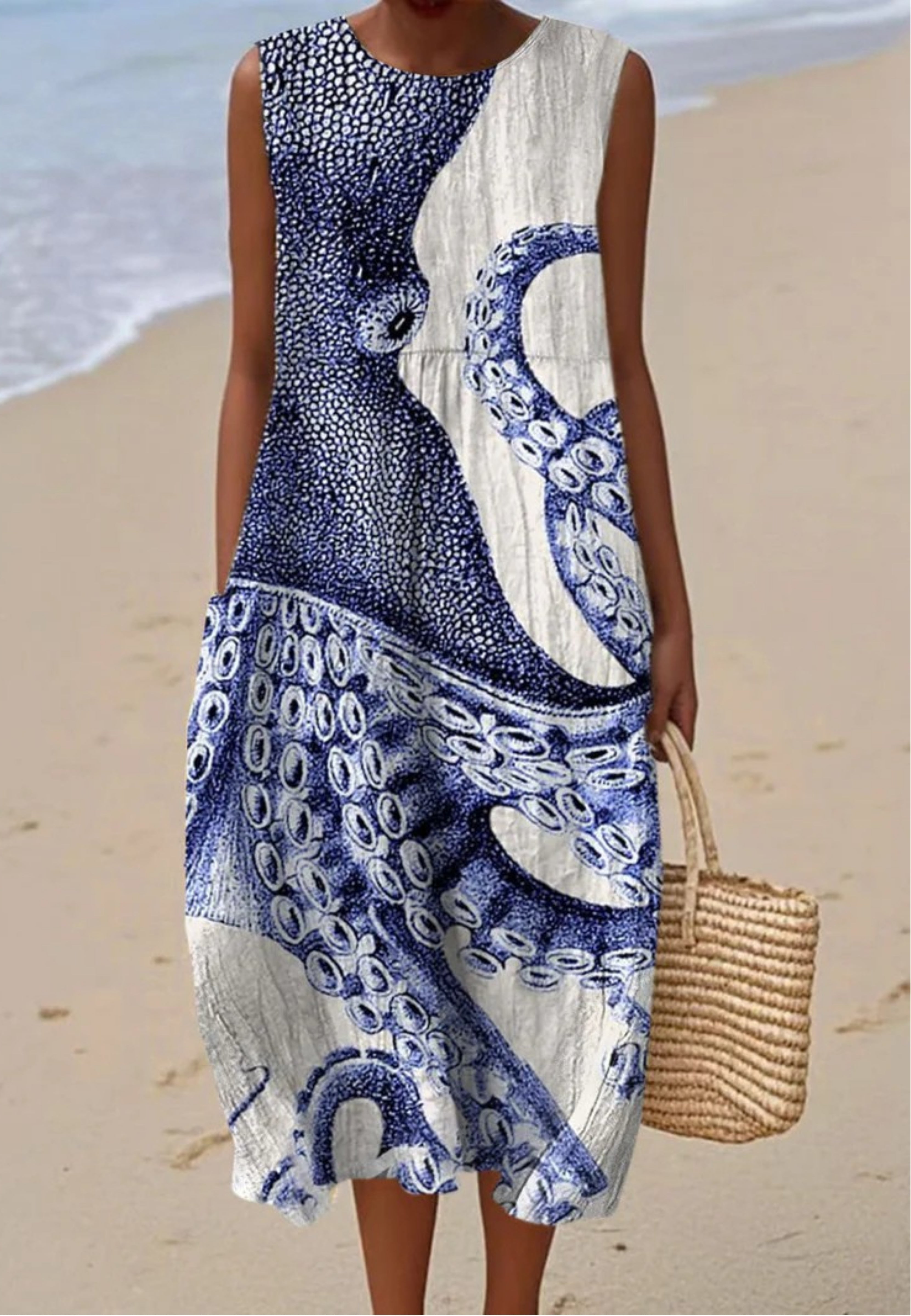 Kimberly Benn | Octopus Art Print Sleeveless Dress