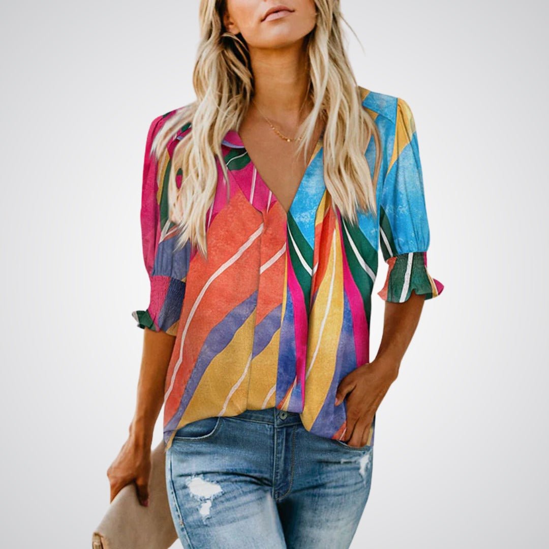 Kimberly Benn | Chic V-Neck Blouse