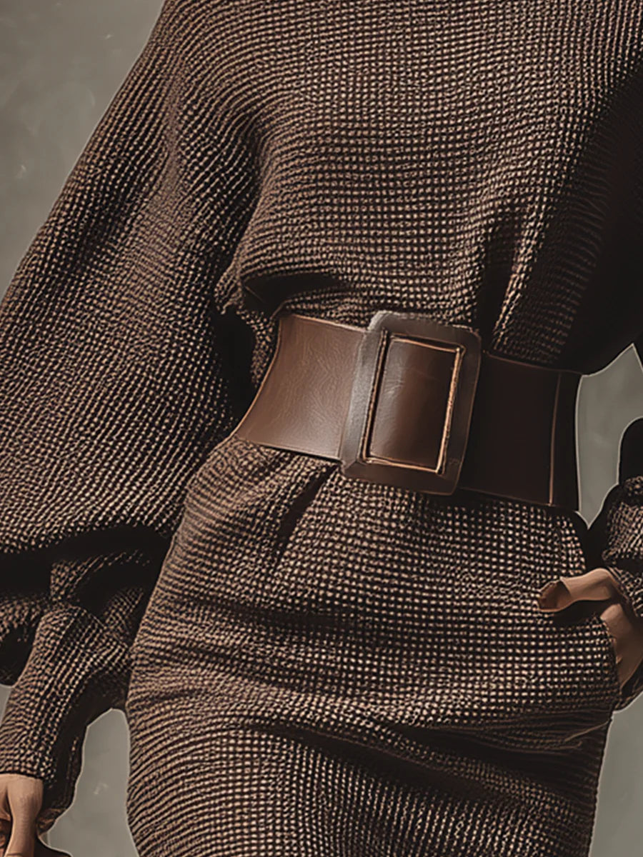 Kimberly Benn | Structured Belted Short Knit Dress