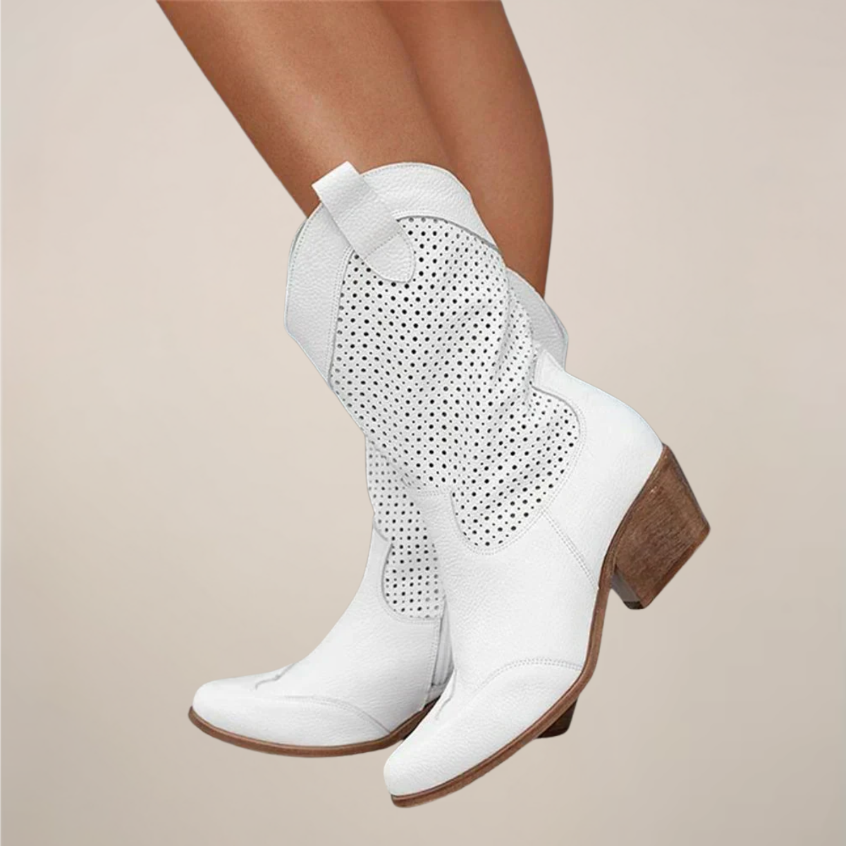 Kimberly Benn | Women's Perforated Western Mid-Calf Boots