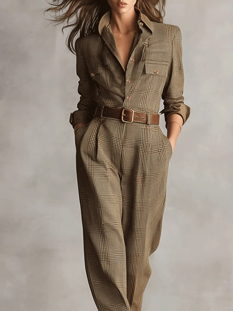 Kimberly Benn | Elegant Plaid Jumpsuit