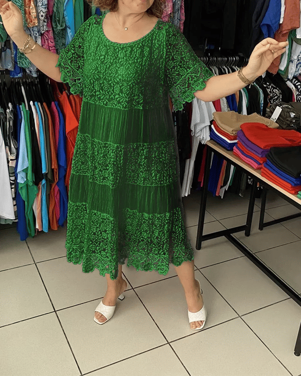 Kimberly Benn | Lace Panel Midi Dress