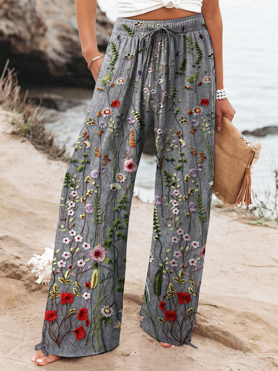 Kimberly Benn | Floral Embroidered Pants