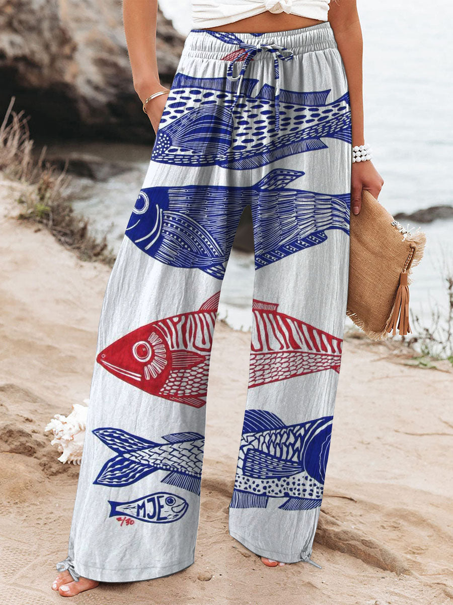 Kimberly Benn | Artistic Fish Print Pants