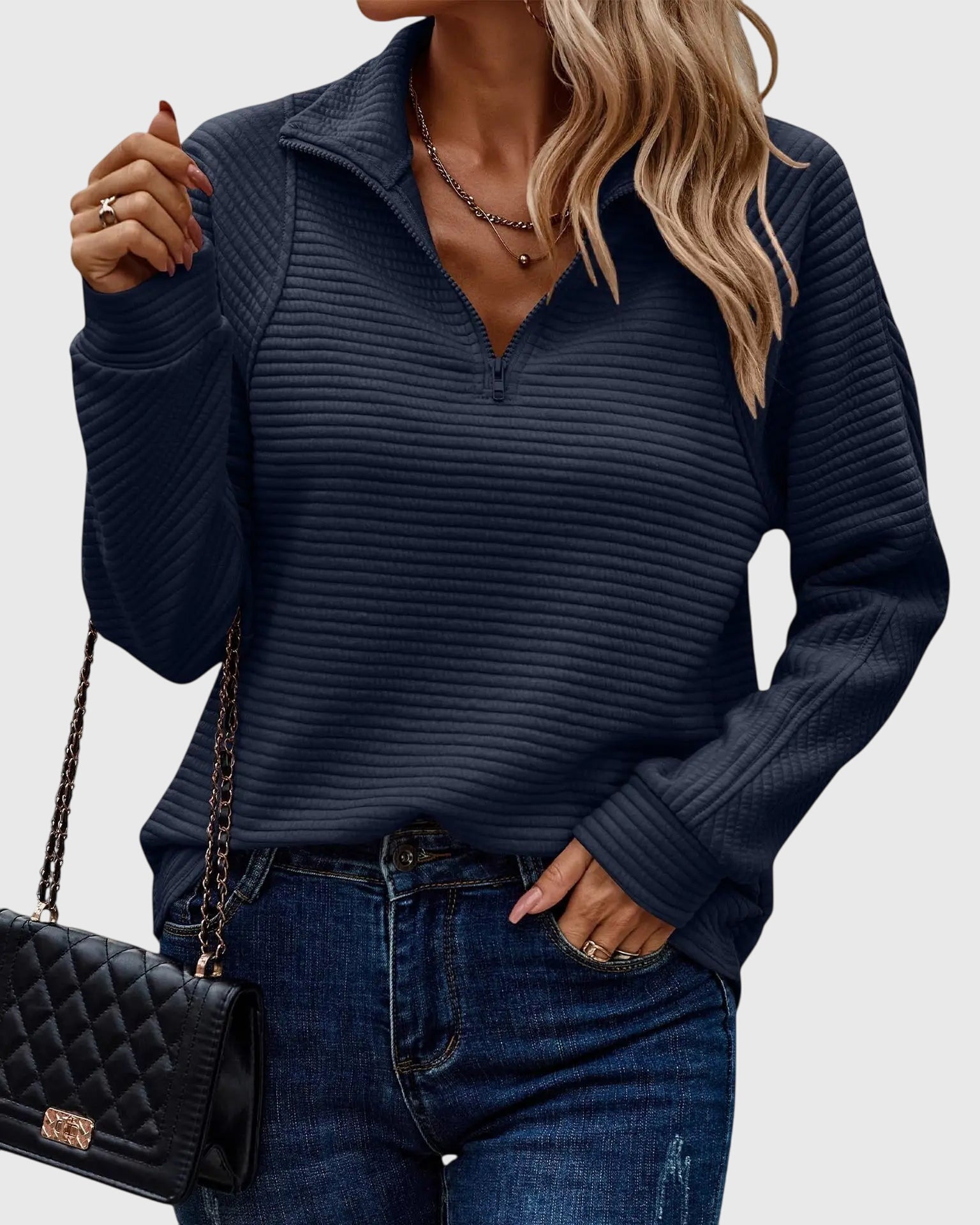 Kimberly Benn | Elegant Half-Zip Sweater