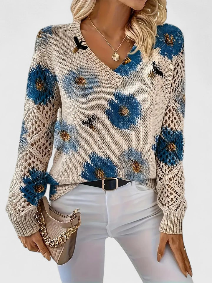 Kimberly Benn | Elegant Floral Knit Sweater
