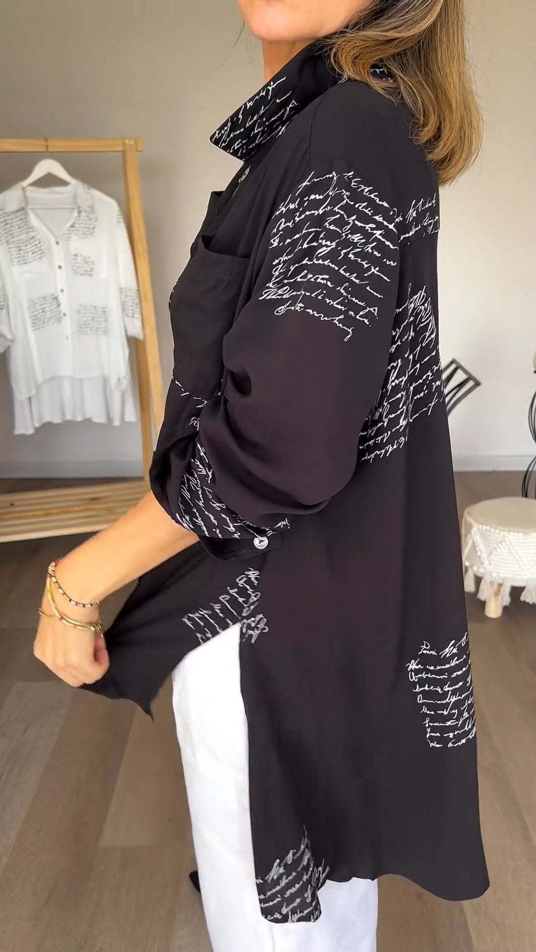 Kimberly Benn | Classic Handwritten Button-Up Shirt