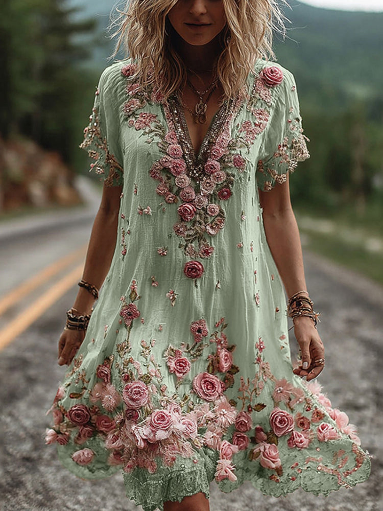 Kimberly Benn | Blossom Embroidered Boho Dress