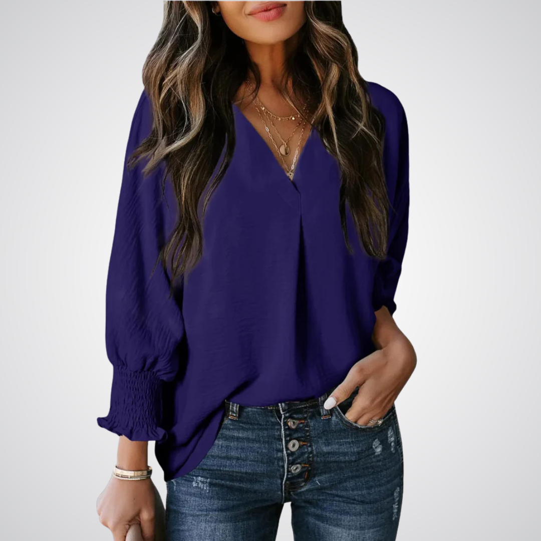 Kimberly Benn | Classic V-Neck Tunic Blouse