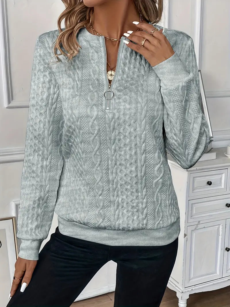 Kimberly Benn | Elegant Quarter-Zip Sweater
