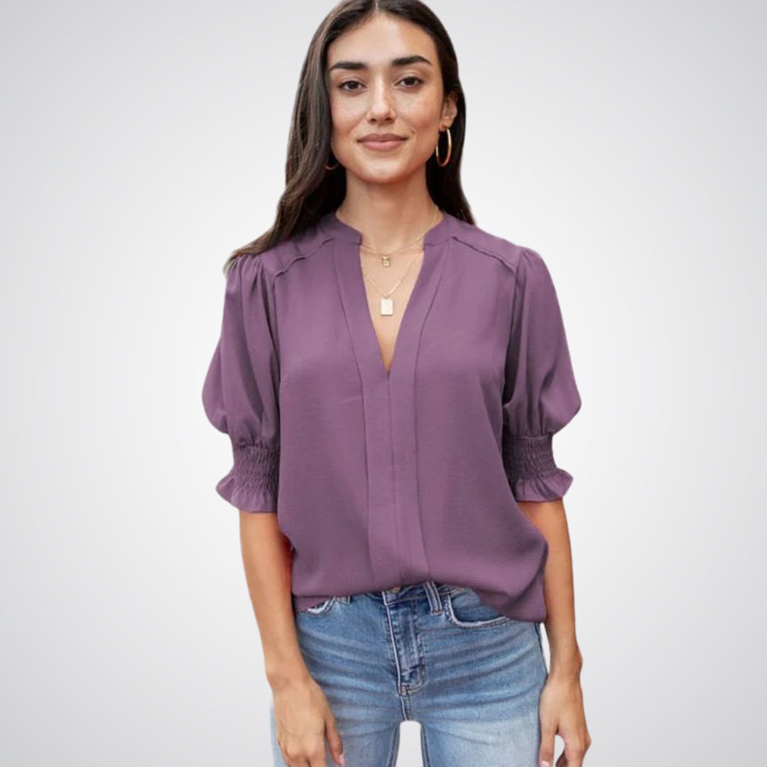 Kimberly Benn | Chic V-Neck Blouse