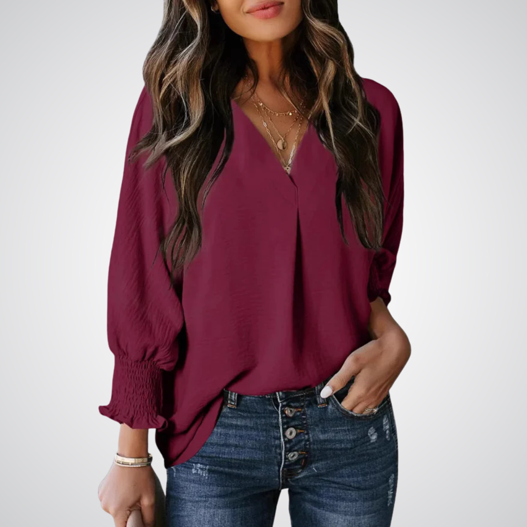 Kimberly Benn | Classic V-Neck Tunic Blouse