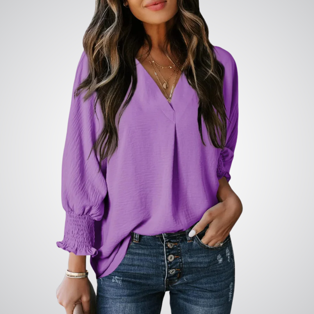 Kimberly Benn | Classic V-Neck Tunic Blouse