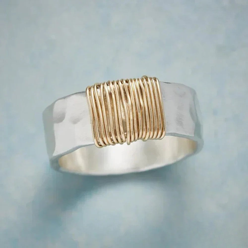 Kimberly Benn | Vintage Silver Ring With Golden Threads