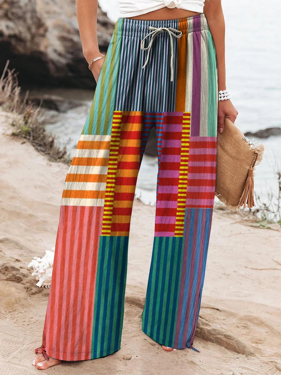 Kimberly Benn | Colorful Stripes Patchwork Pants