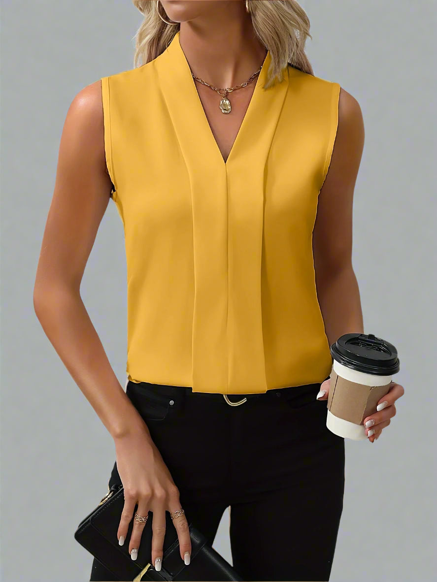 Kimberly Benn | Sleeveless V-Neck Blouse