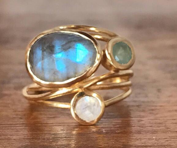 Kimberly Benn | Vintage Inset Blue Moonstone Ring