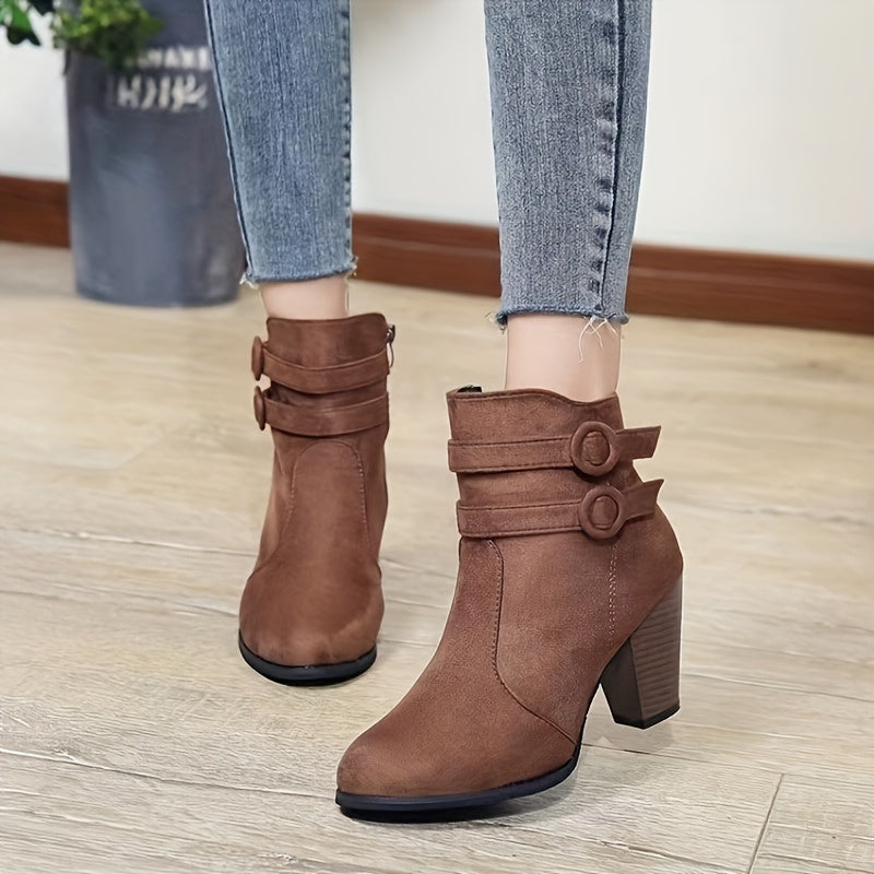 Kimberly Benn | Block Heel Ankle Boots in Soft Material