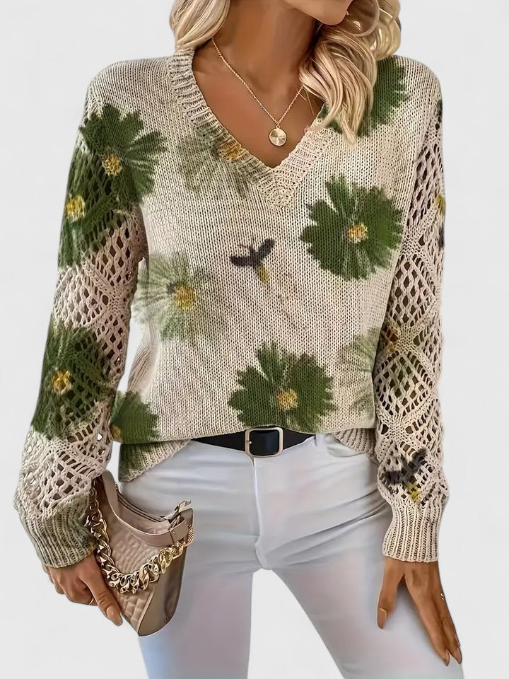 Kimberly Benn | Elegant Floral Knit Sweater